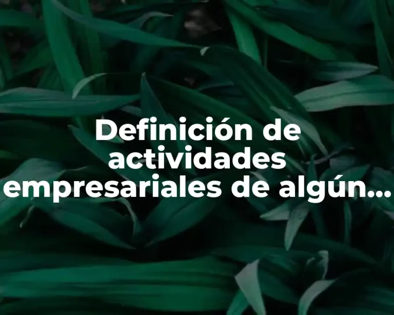 Definición de actividades empresariales de algún código