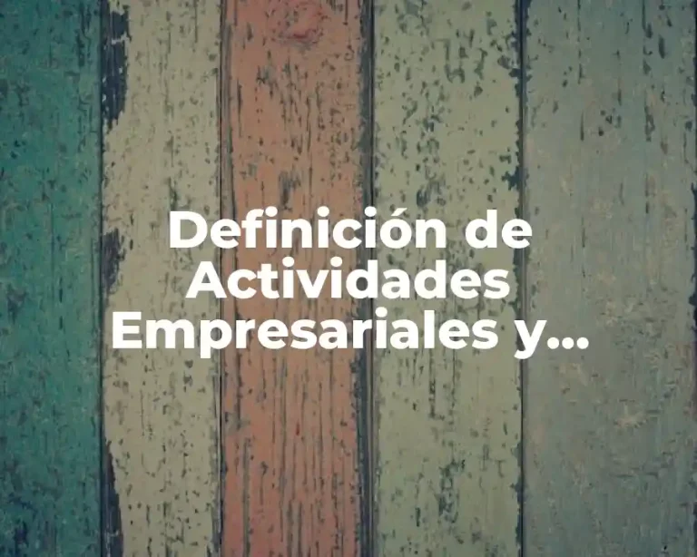 Definición de Actividades Empresariales y Profesionales