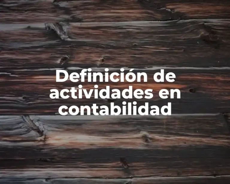 Definición de actividades en contabilidad