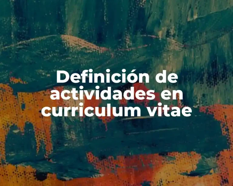 Definición de actividades en curriculum vitae