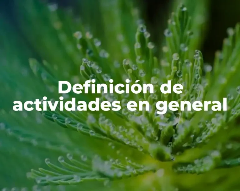 Definición de actividades en general