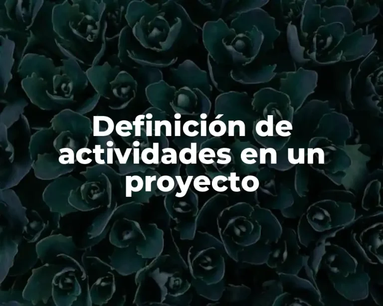 Definición de actividades en un proyecto