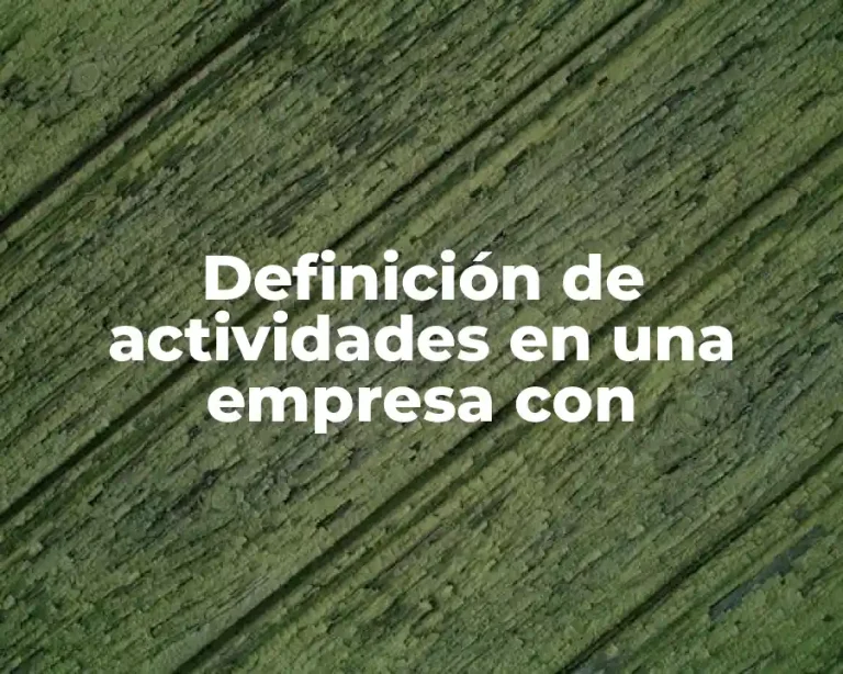 Definición de actividades en una empresa con