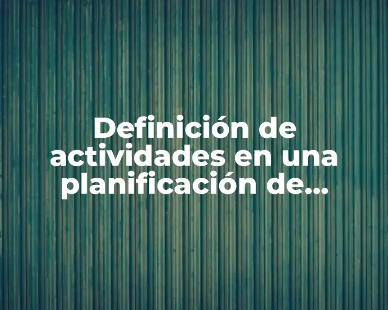 Definición de actividades en una planificación de primaria