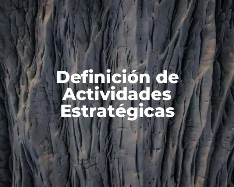 Definición de Actividades Estratégicas