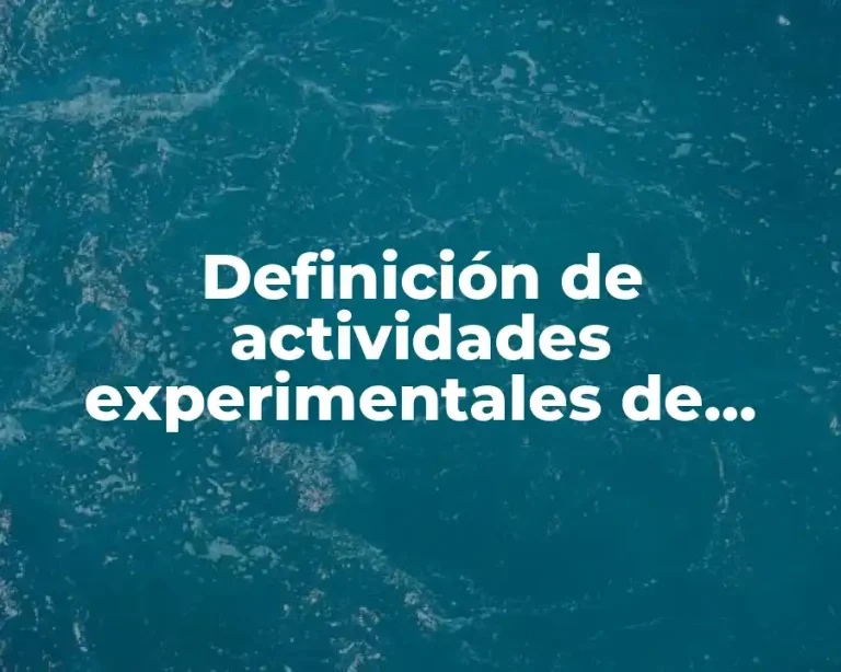 Definición de actividades experimentales de ciencias