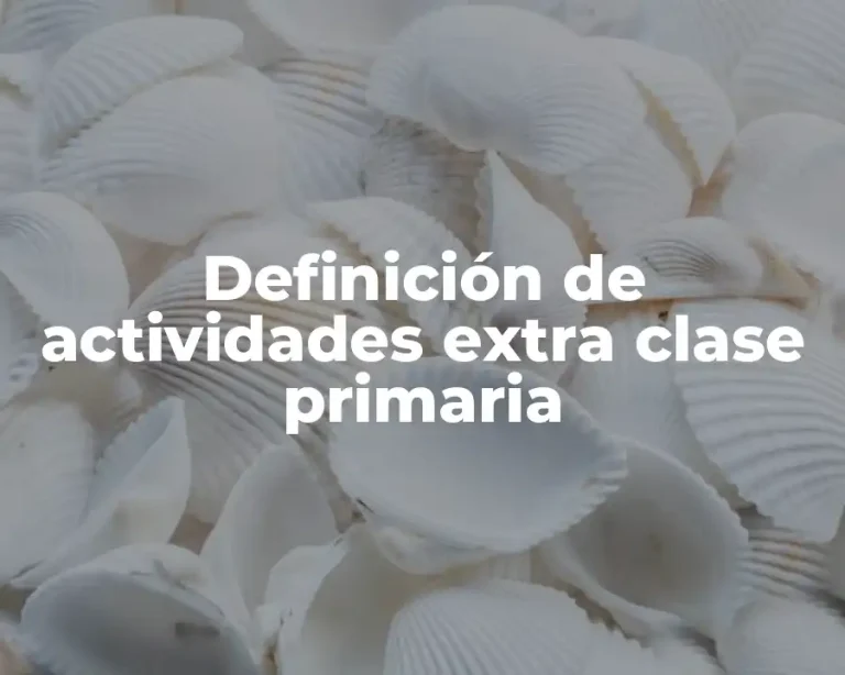 Definición de actividades extra clase primaria