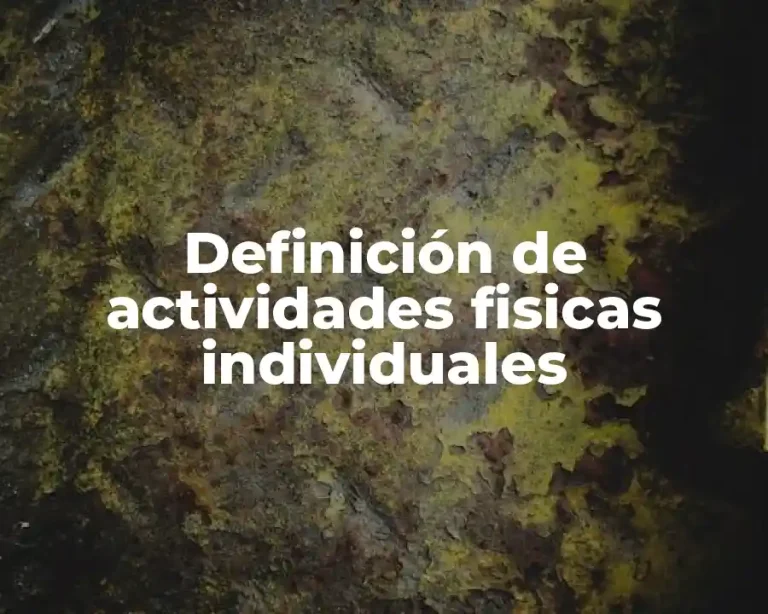 Definición de actividades fisicas individuales