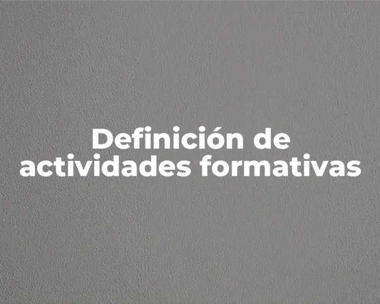 Definición de actividades formativas