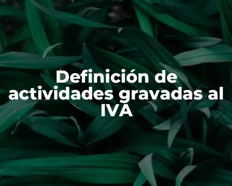 Definición de actividades gravadas al IVA