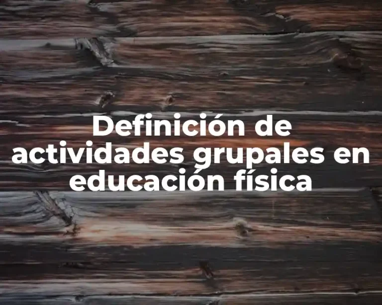 Definición de actividades grupales en educación física
