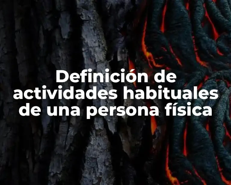 Definición de actividades habituales de una persona física