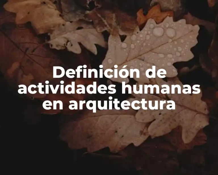 Definición de actividades humanas en arquitectura