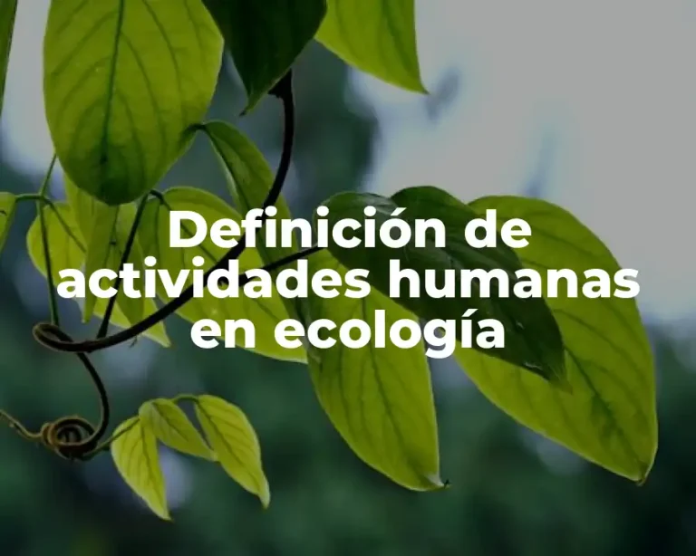 Definición de actividades humanas en ecología