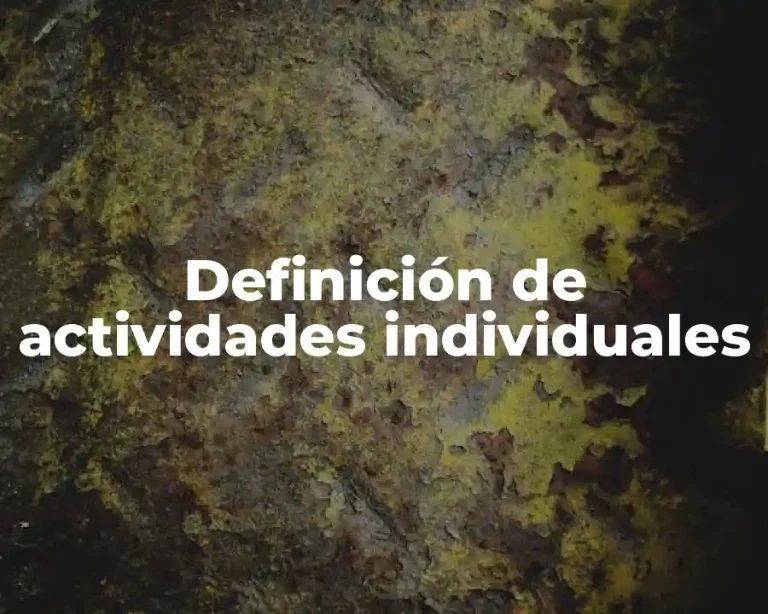 Definición de actividades individuales