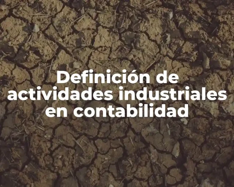 Definición de actividades industriales en contabilidad