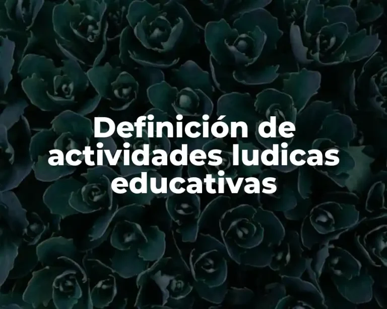 Definición de actividades ludicas educativas