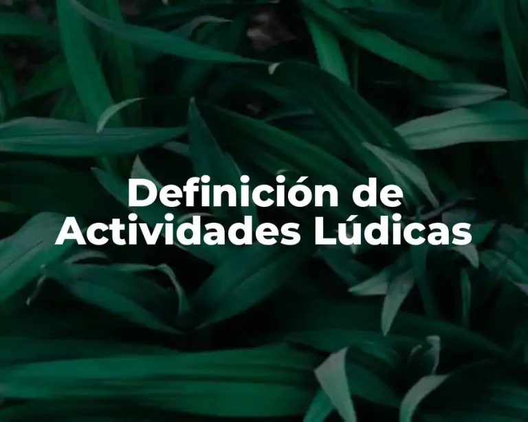 Definición de Actividades Lúdicas