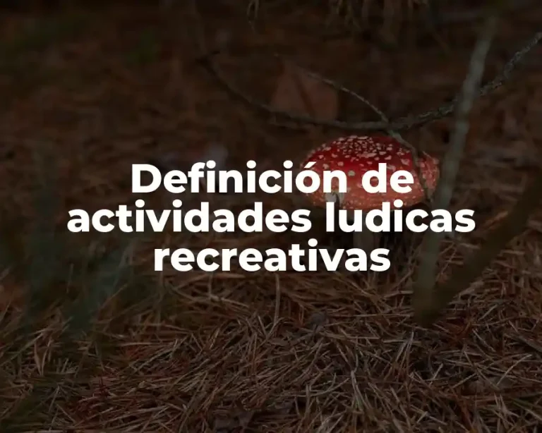 Definición de actividades ludicas recreativas