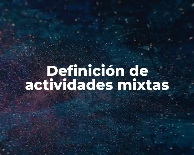 Definición de actividades mixtas
