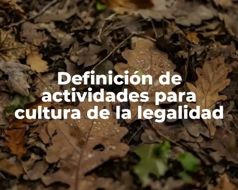 Definición de actividades para cultura de la legalidad