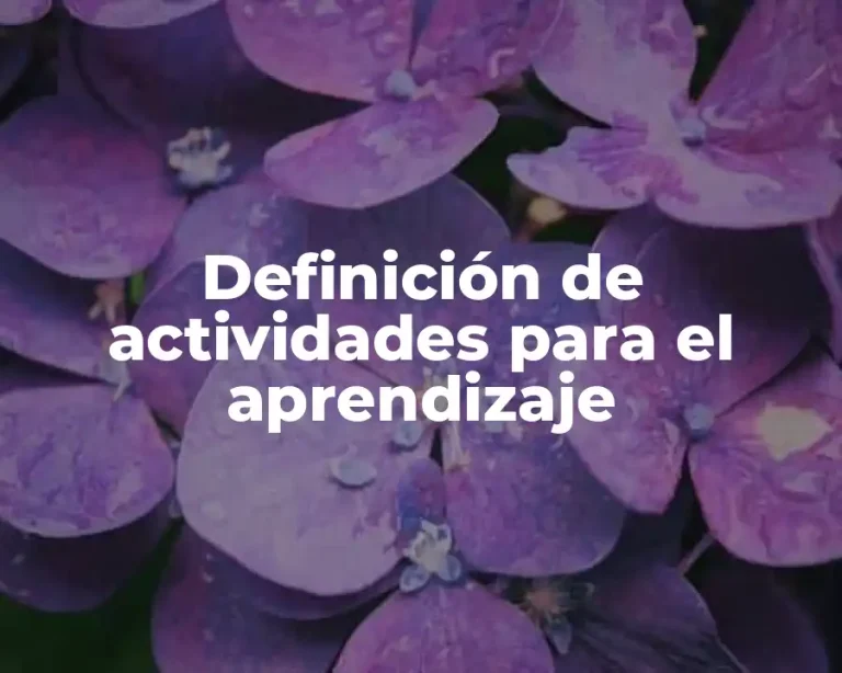Definición de actividades para el aprendizaje