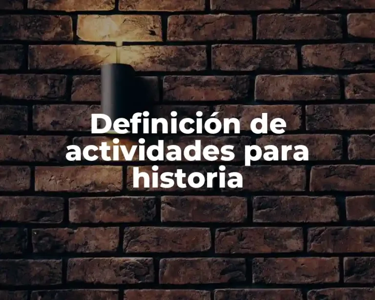 Definición de actividades para historia