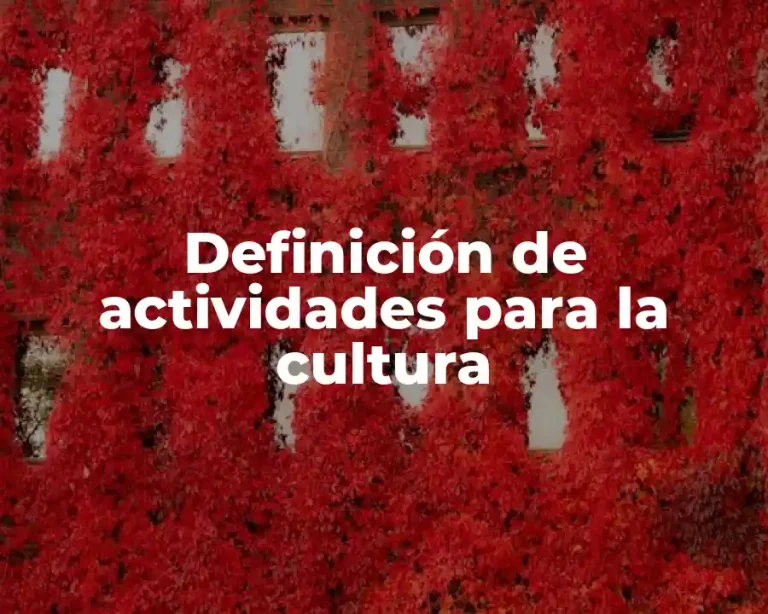 Definición de actividades para la cultura