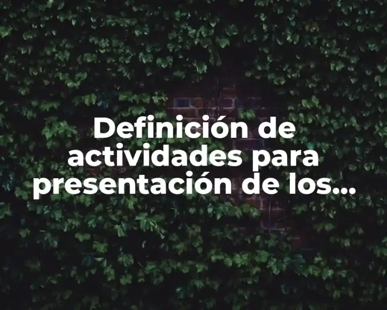 Definición de actividades para presentación de los niños