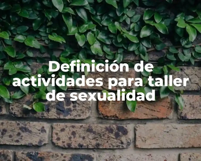 Definición de actividades para taller de sexualidad