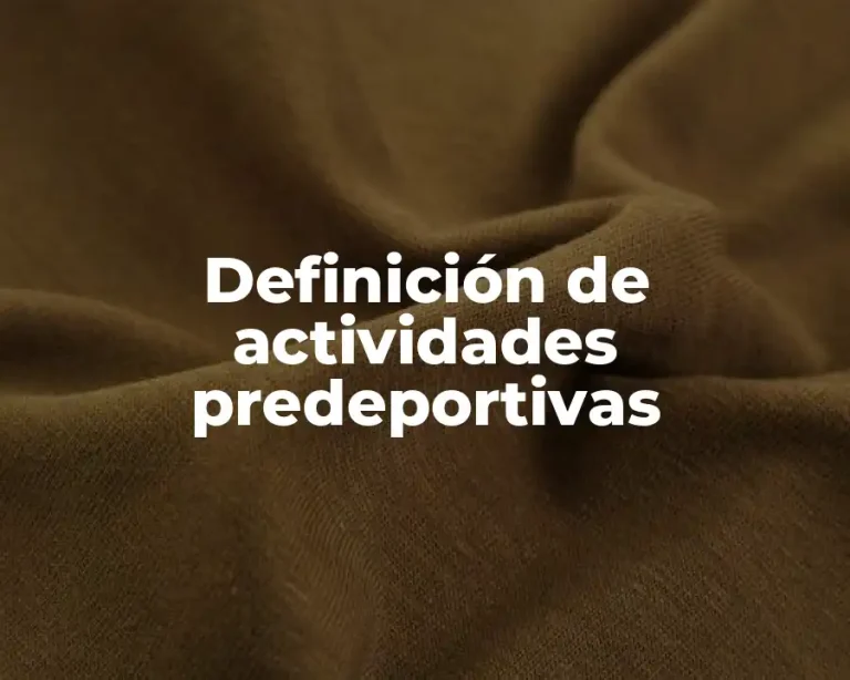 Definición de actividades predeportivas