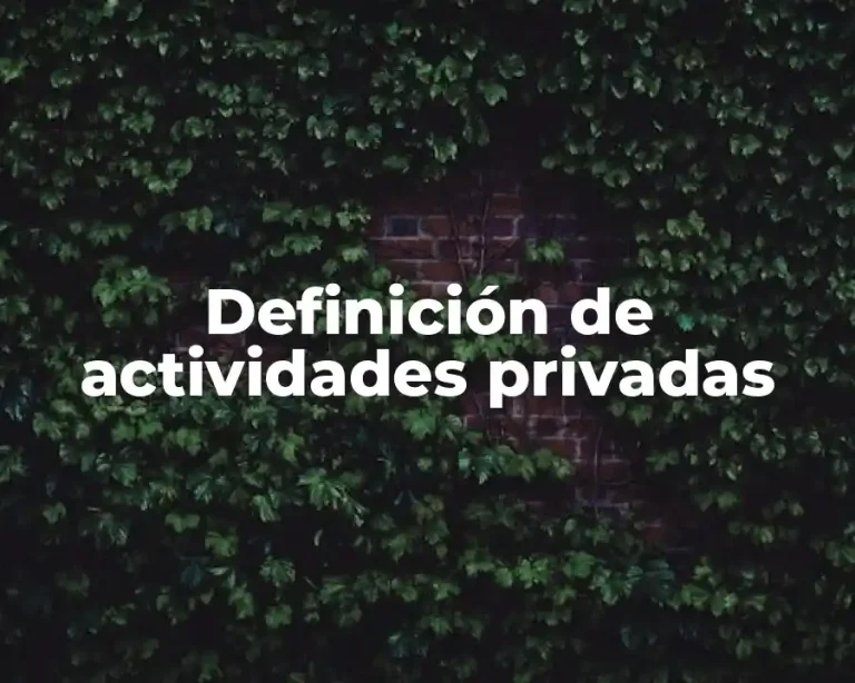 Definición de actividades privadas