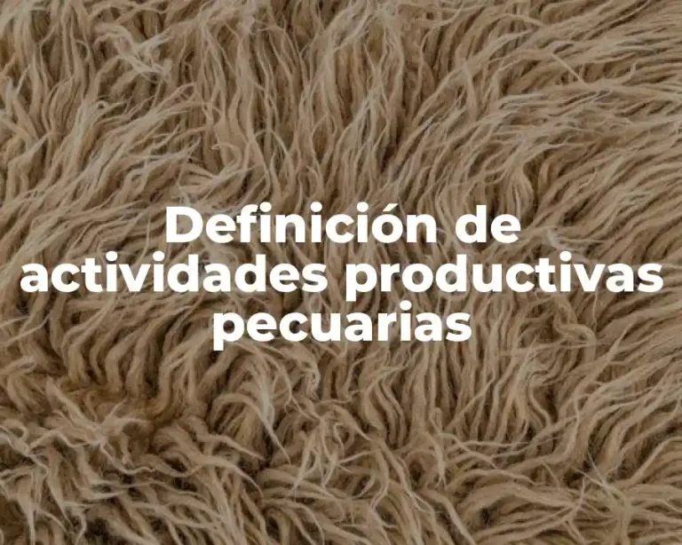 Definición de actividades productivas pecuarias
