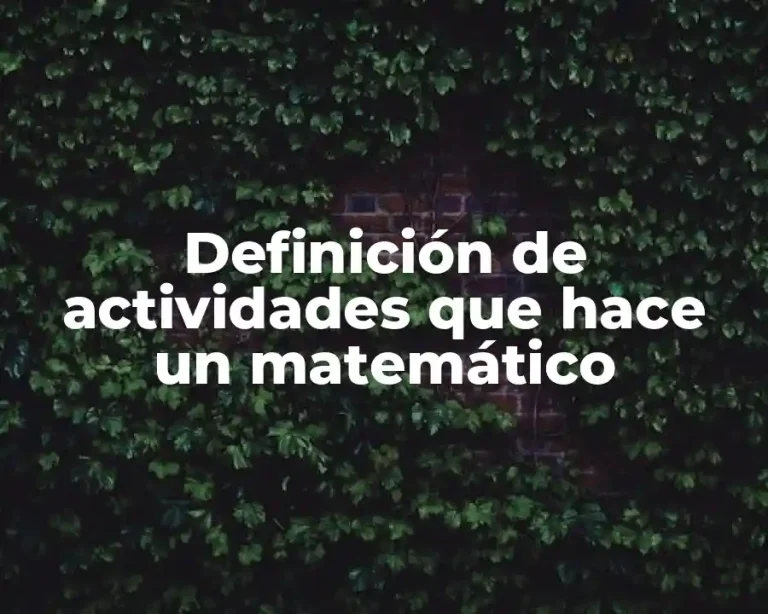 Definición de actividades que hace un matemático