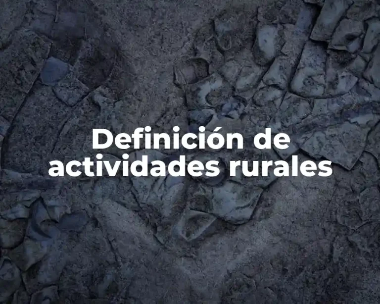 Definición de actividades rurales