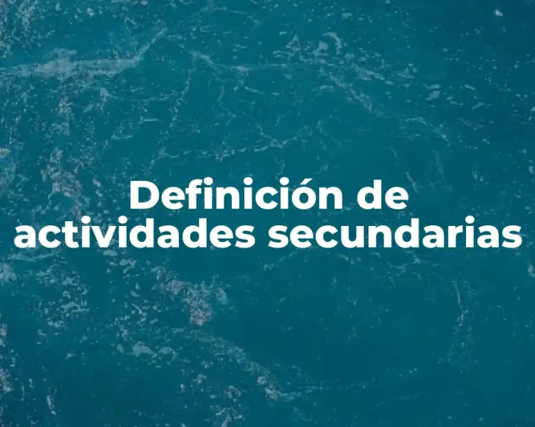 Definición de actividades secundarias
