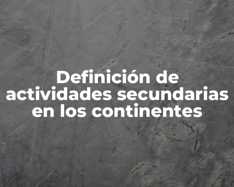 Definición de actividades secundarias en los continentes