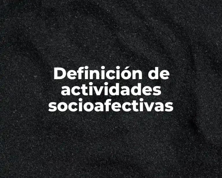 Definición de actividades socioafectivas