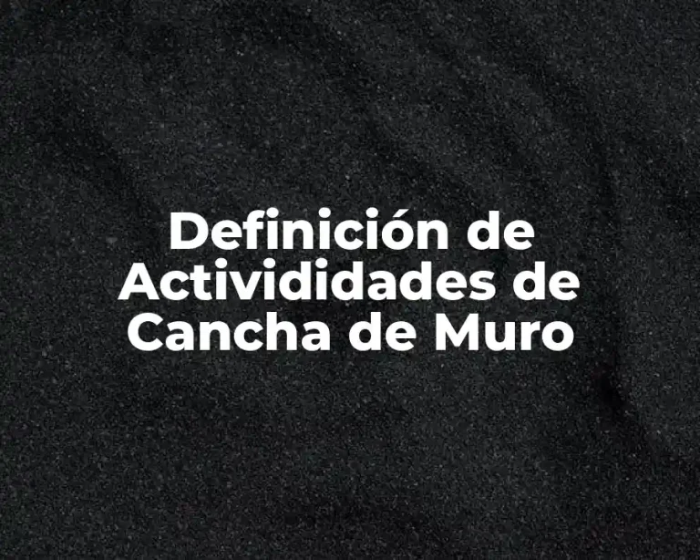 Definición de Activididades de Cancha de Muro