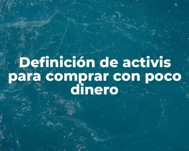 Definición de activis para comprar con poco dinero