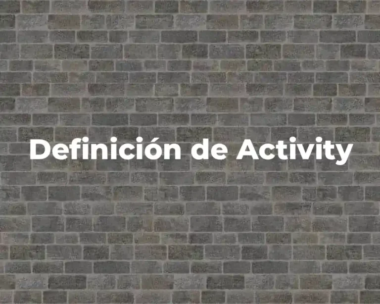Definición de Activity