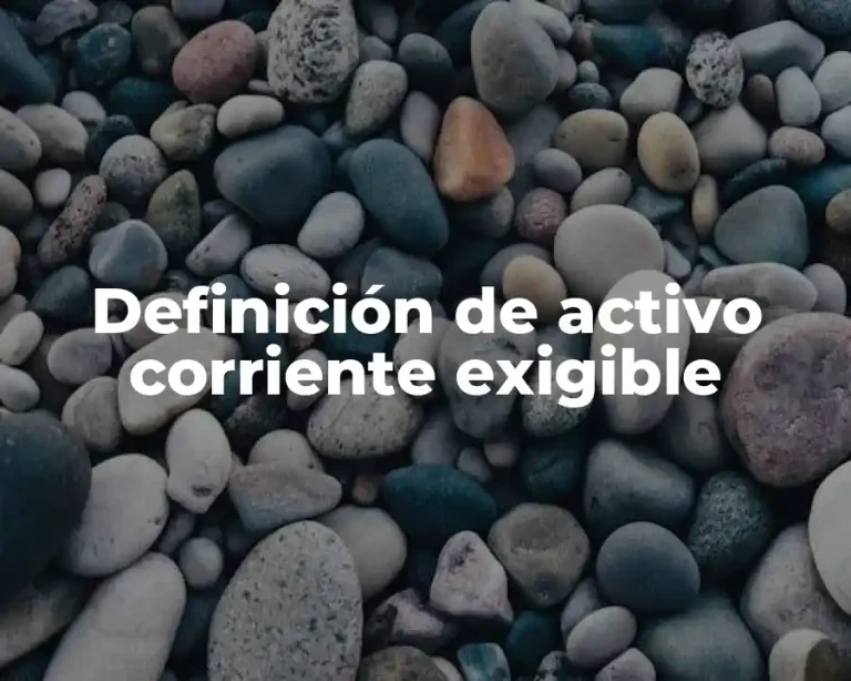 Definición de activo corriente exigible