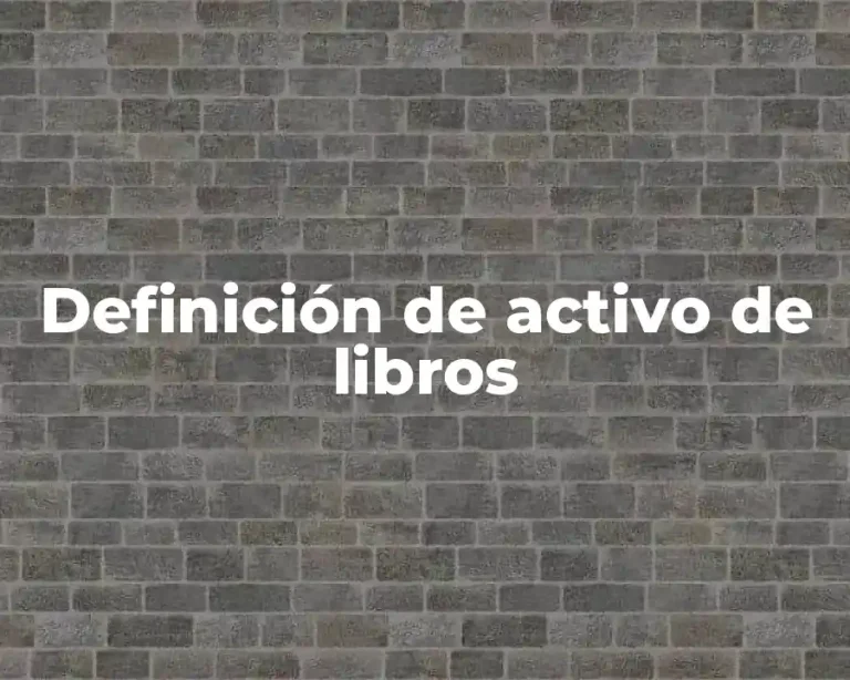 Definición de activo de libros