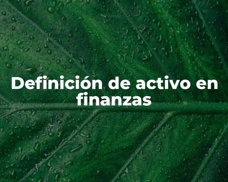Definición de activo en finanzas