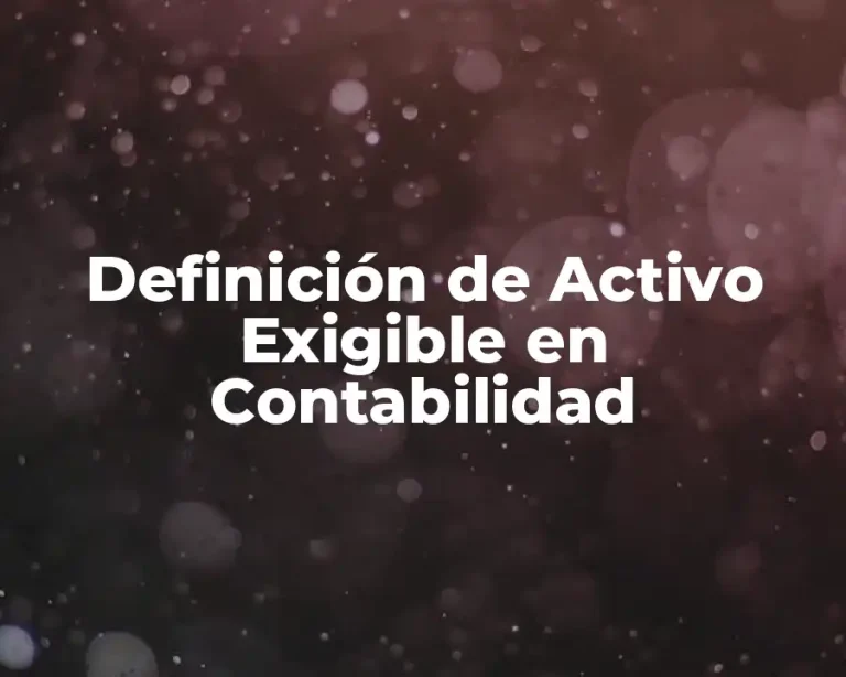 Definición de Activo Exigible en Contabilidad