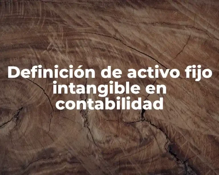 Definición de activo fijo intangible en contabilidad
