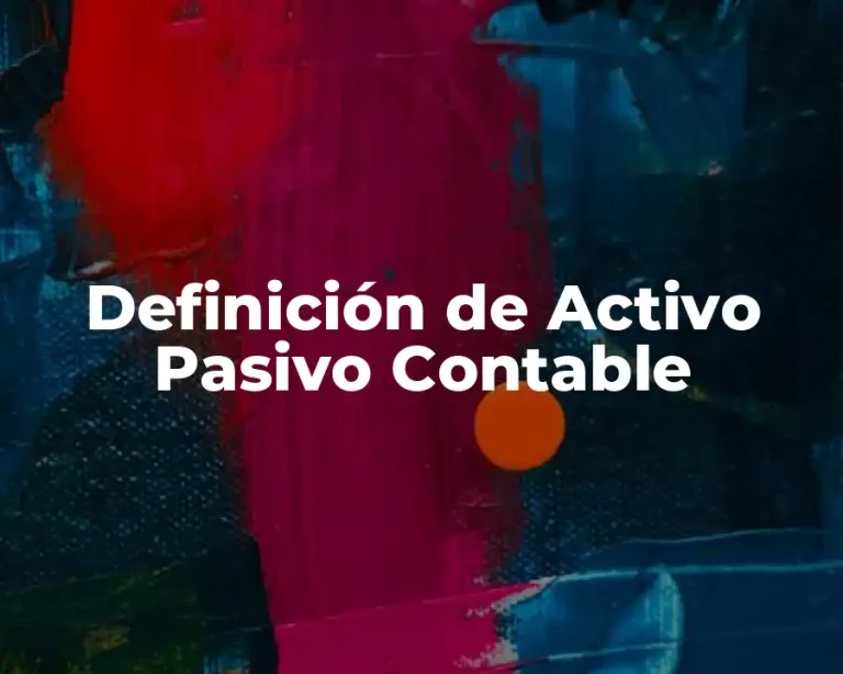 Definición de Activo Pasivo Contable