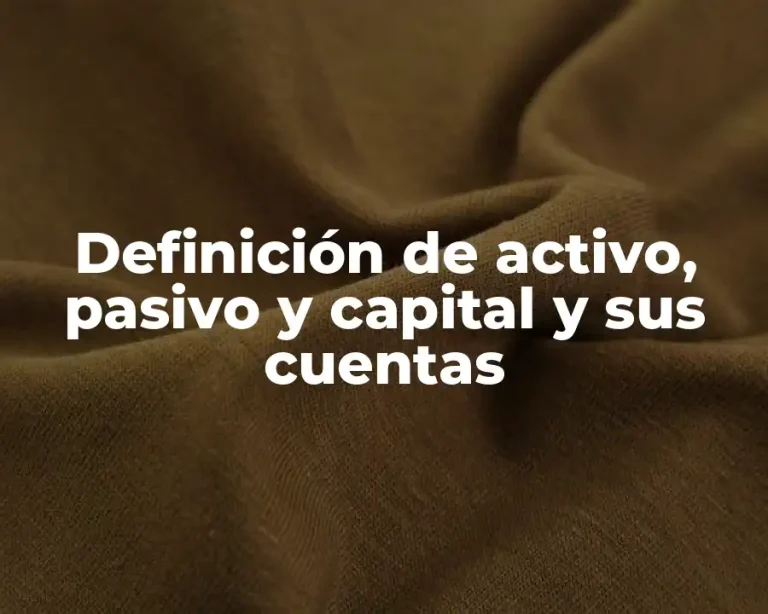 Definición de activo, pasivo y capital y sus cuentas