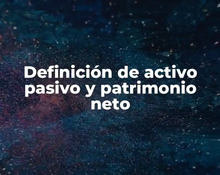 Definición de activo pasivo y patrimonio neto
