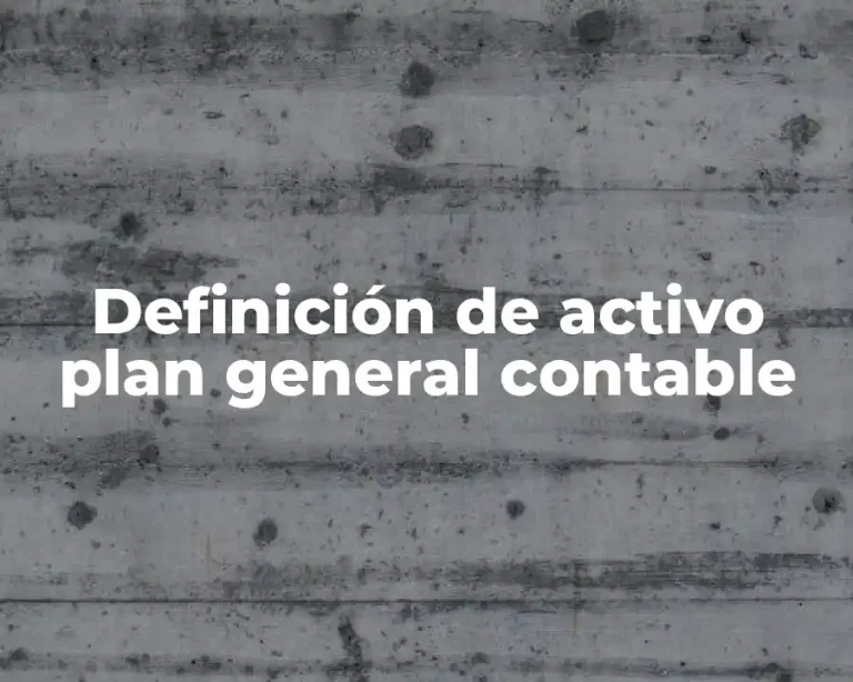 Definición de activo plan general contable